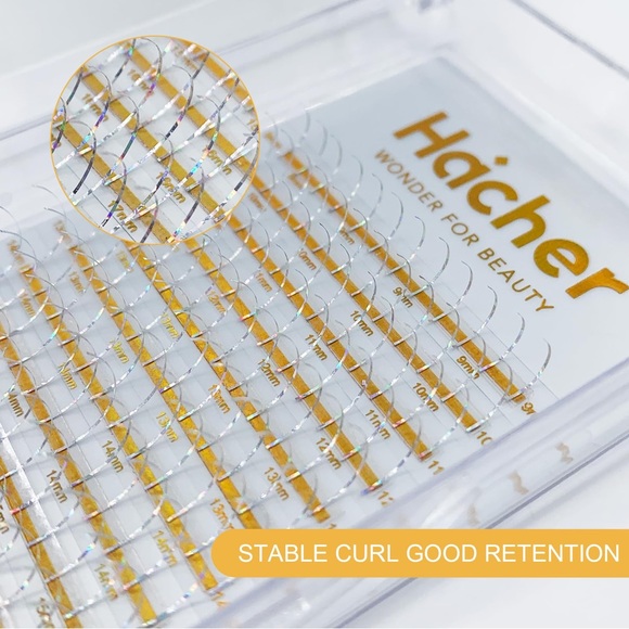 Silver Lash Extensions CC Curl 9-18mm Mixed Lash Trays, Holographic Lash Tinsel - Picture 3 of 8